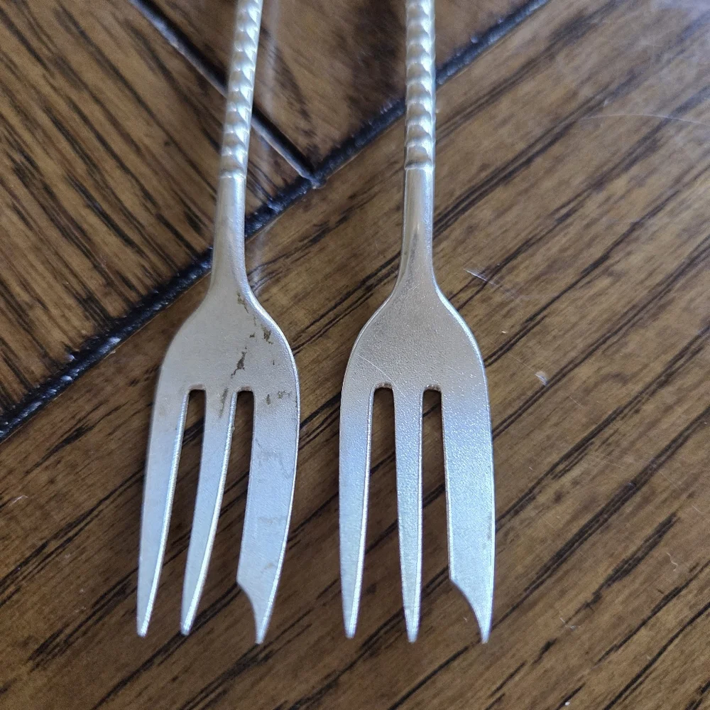 Sterling Silver Bachus Cocktail Forks Antique